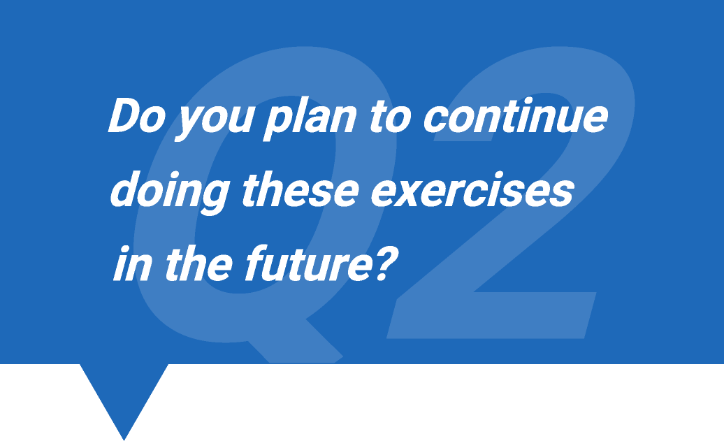 Q2。你计划继续做这些练习在未来?